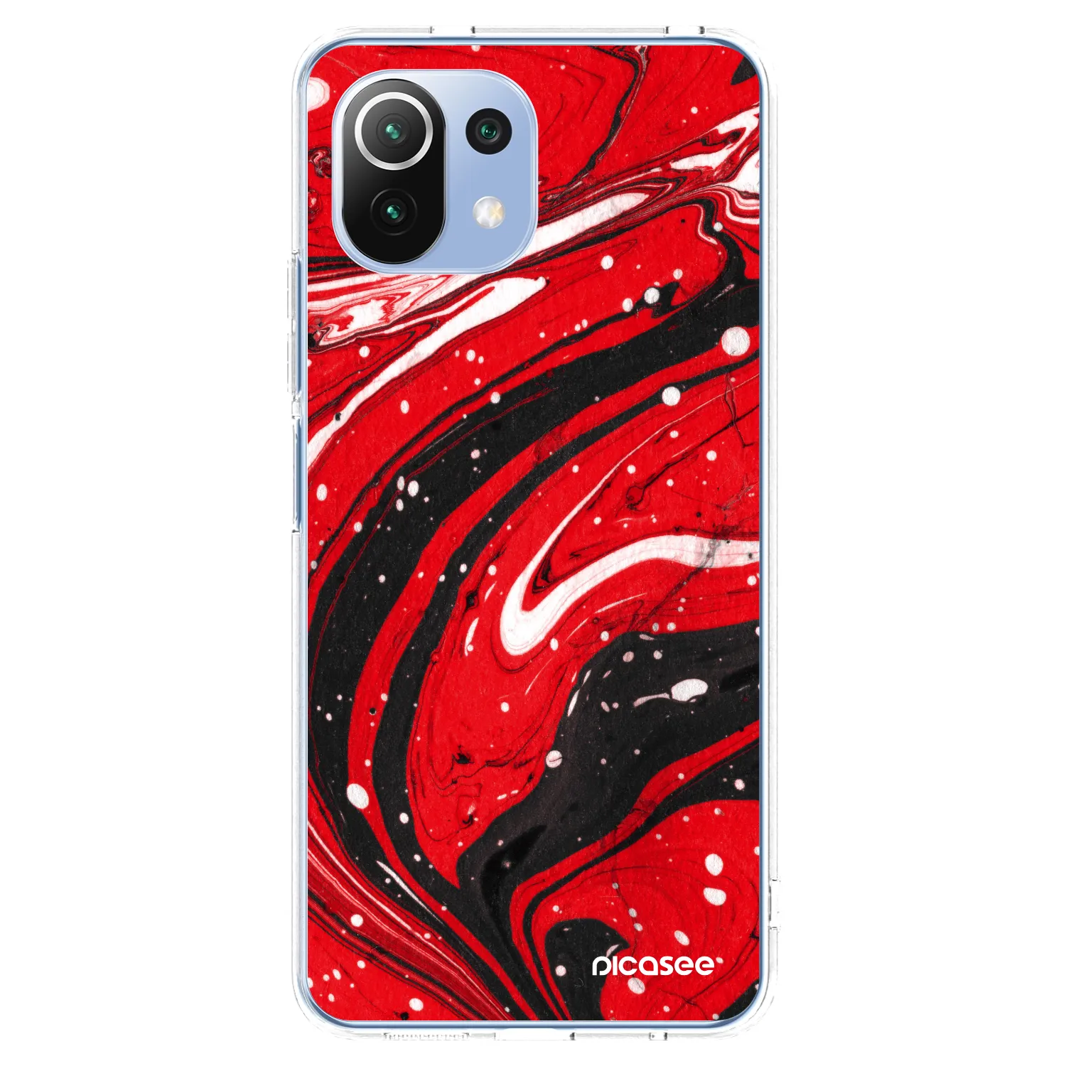 Picasee silikonska prozirna maskica za Xiaomi 11 Lite 5G NE - Red black