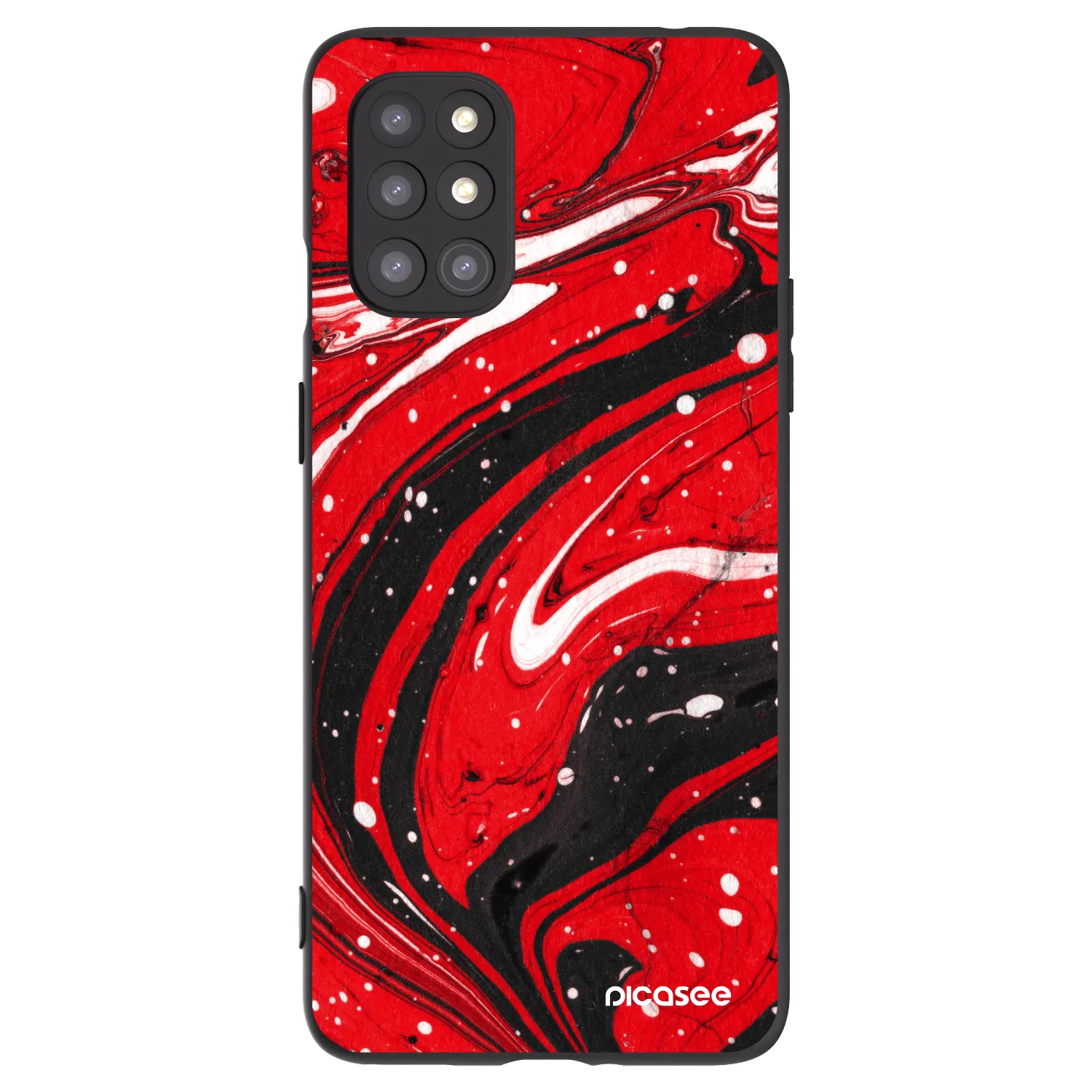 Picasee crna silikonska maskica za OnePlus 8T - Red black