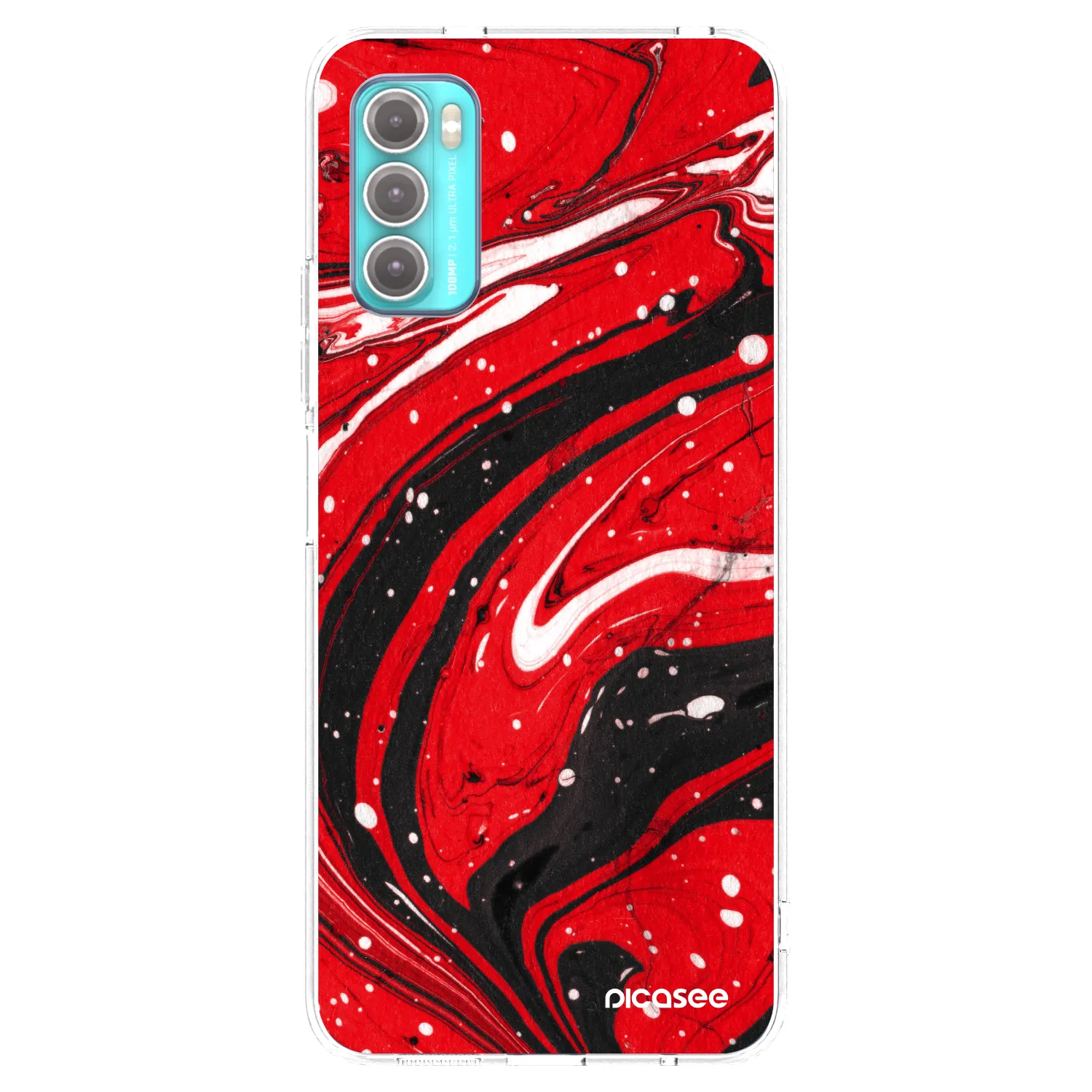 Picasee silikonska prozirna maskica za Motorola Moto G60 - Red black