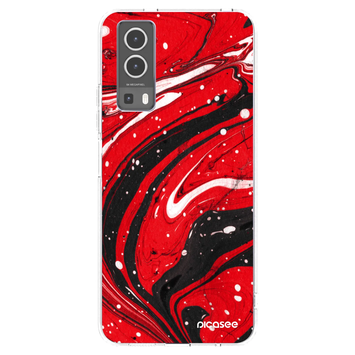 Picasee silikonska prozirna maskica za Vivo Y72 5G - Red black