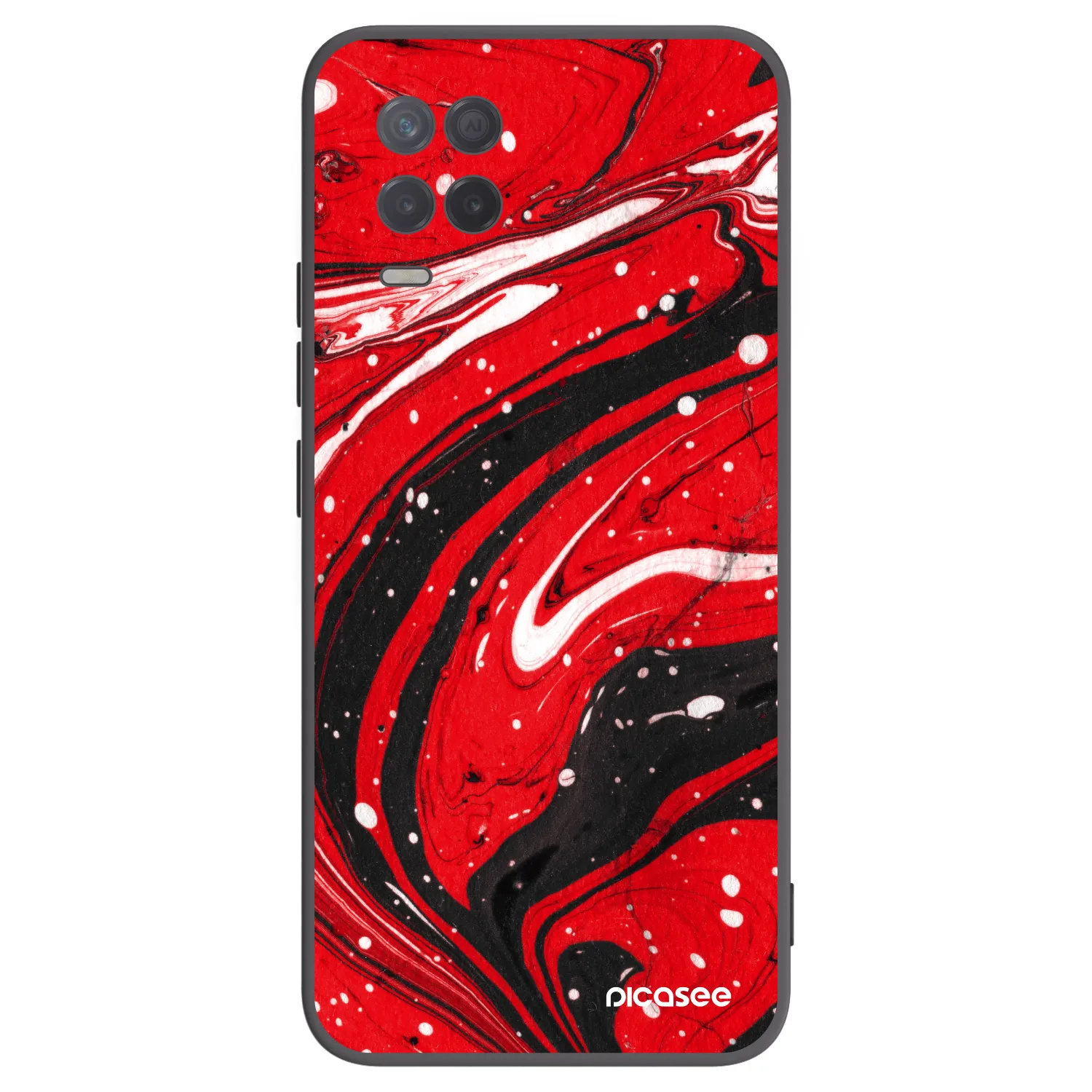 Picasee crna silikonska maskica za Realme 8 5G - Red black