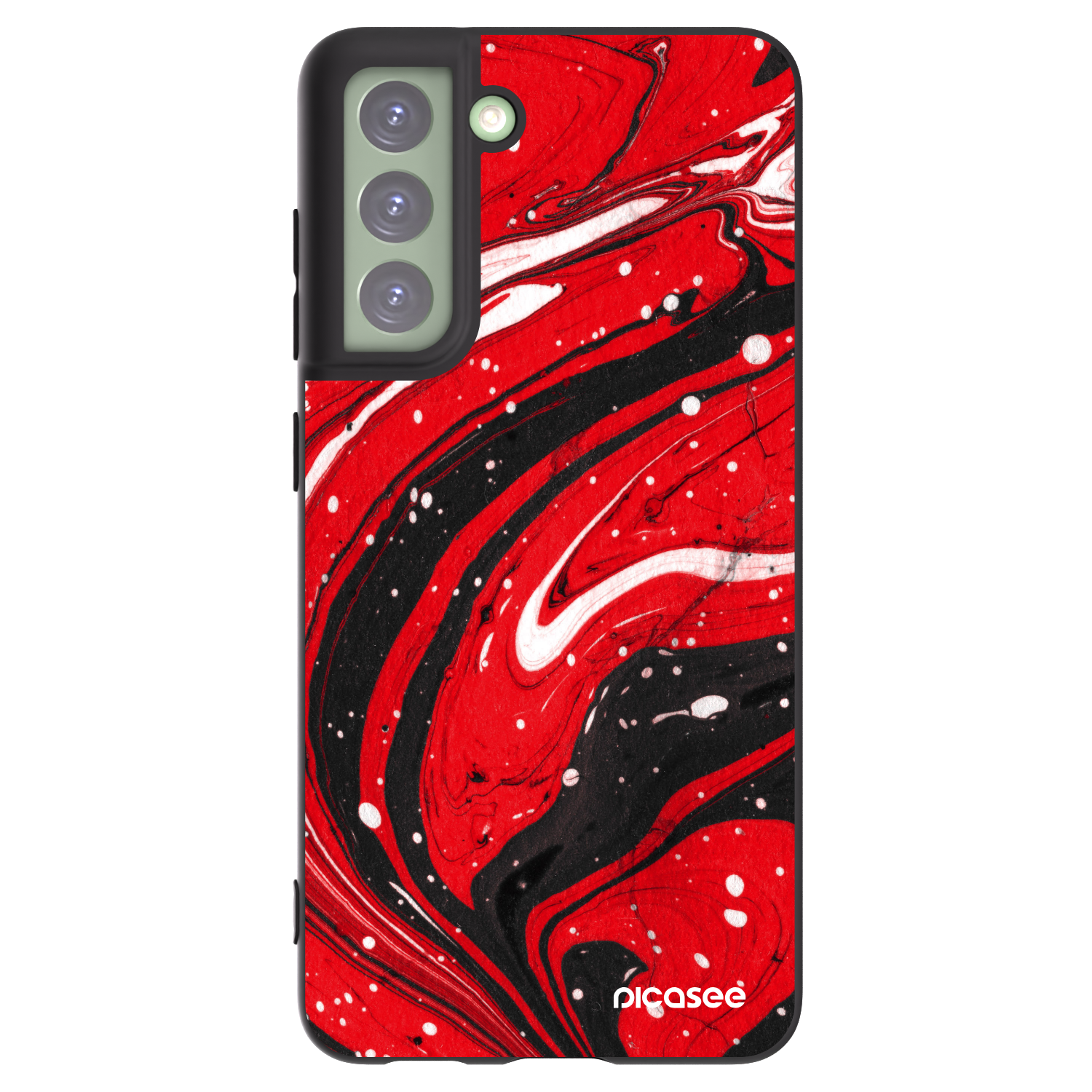 Picasee crna silikonska maskica za Samsung Galaxy S21 FE 5G - Red black