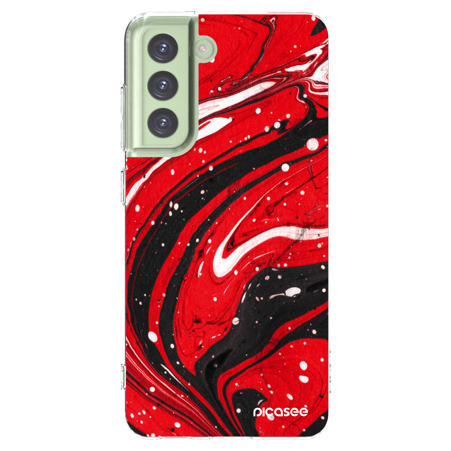 Picasee silikonska prozirna maskica za Samsung Galaxy S21 FE 5G - Red black