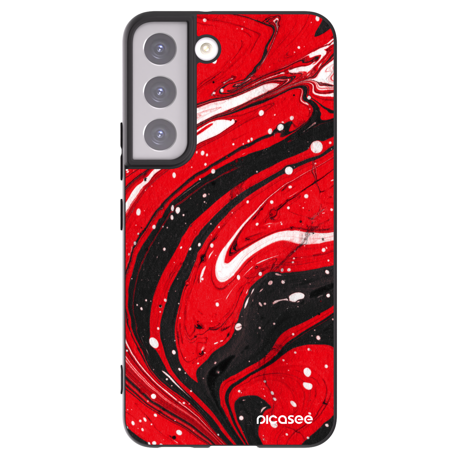 Picasee crna silikonska maskica za Samsung Galaxy S22 5G - Red black