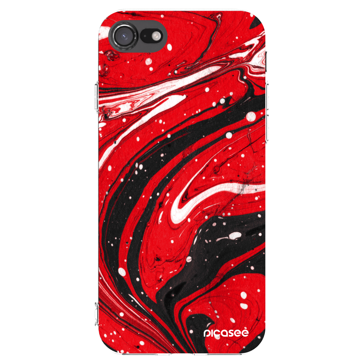 Picasee silikonska prozirna maskica za Apple iPhone SE 2022 - Red black