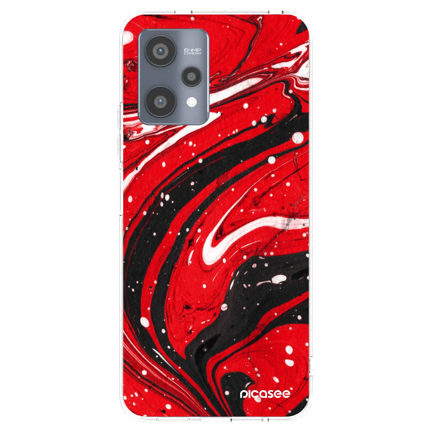 Picasee silikonska prozirna maskica za Realme 9 Pro 5G - Red black