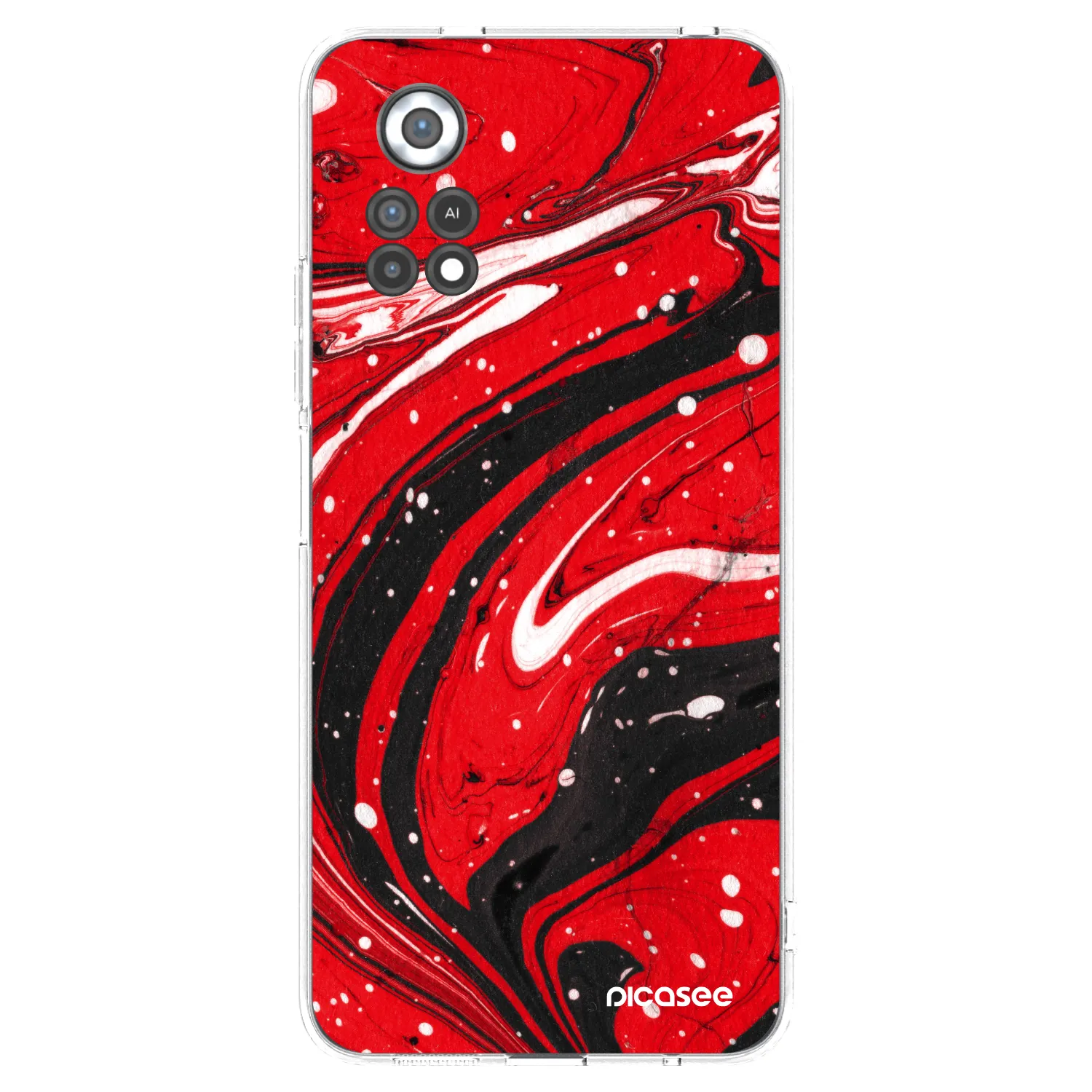 Picasee silikonska prozirna maskica za Xiaomi Poco X4 Pro 5G - Red black
