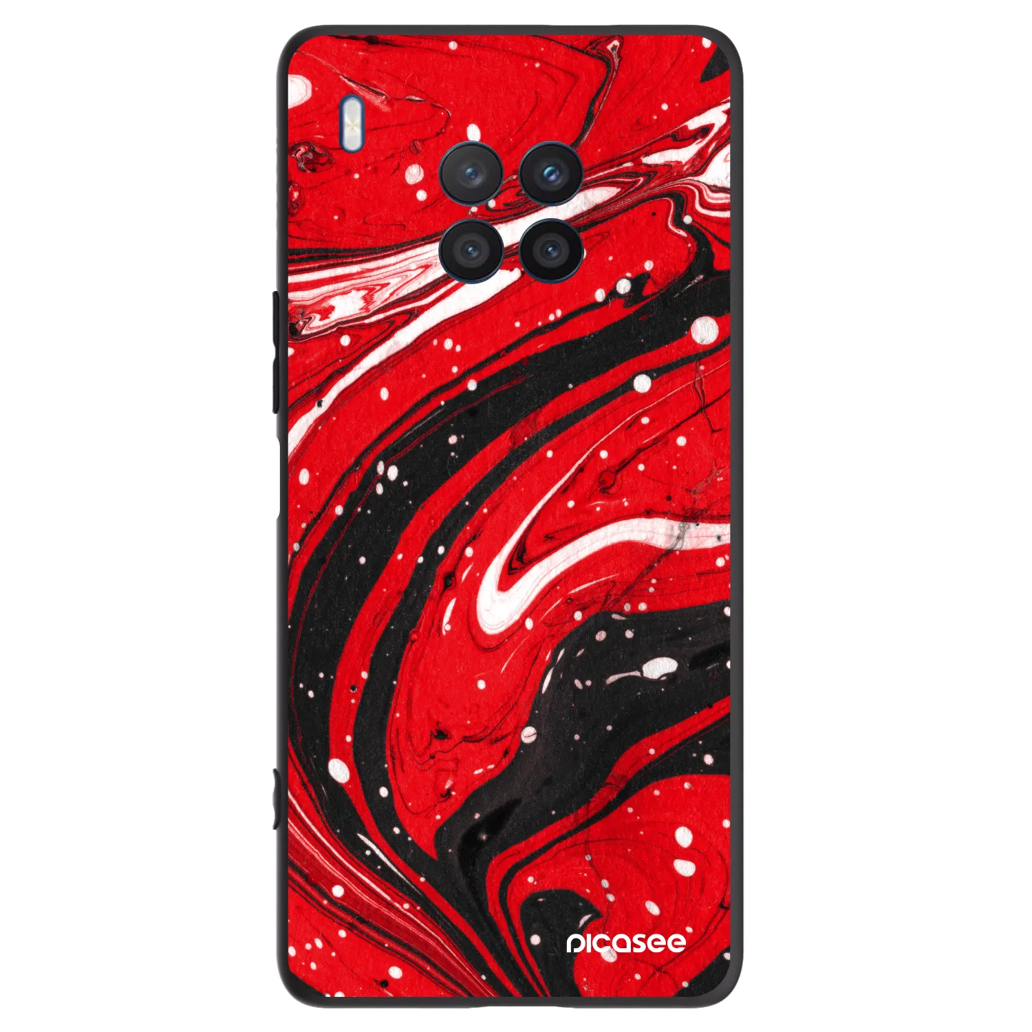 Picasee crna silikonska maskica za Honor 50 Lite - Red black