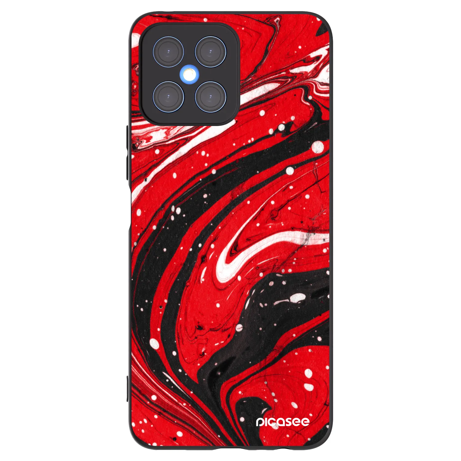 Picasee crna silikonska maskica za Honor X8 4G - Red black