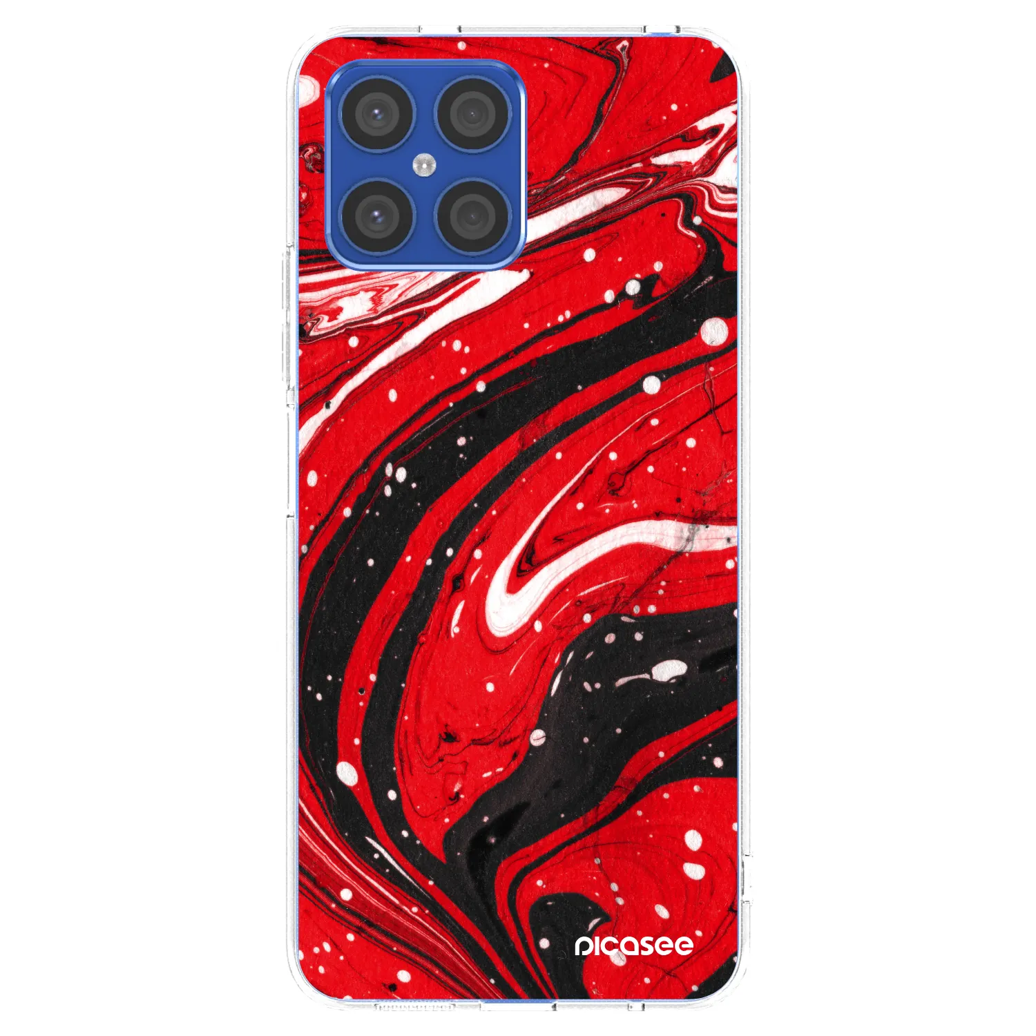 Picasee silikonska prozirna maskica za Honor X8 4G - Red black