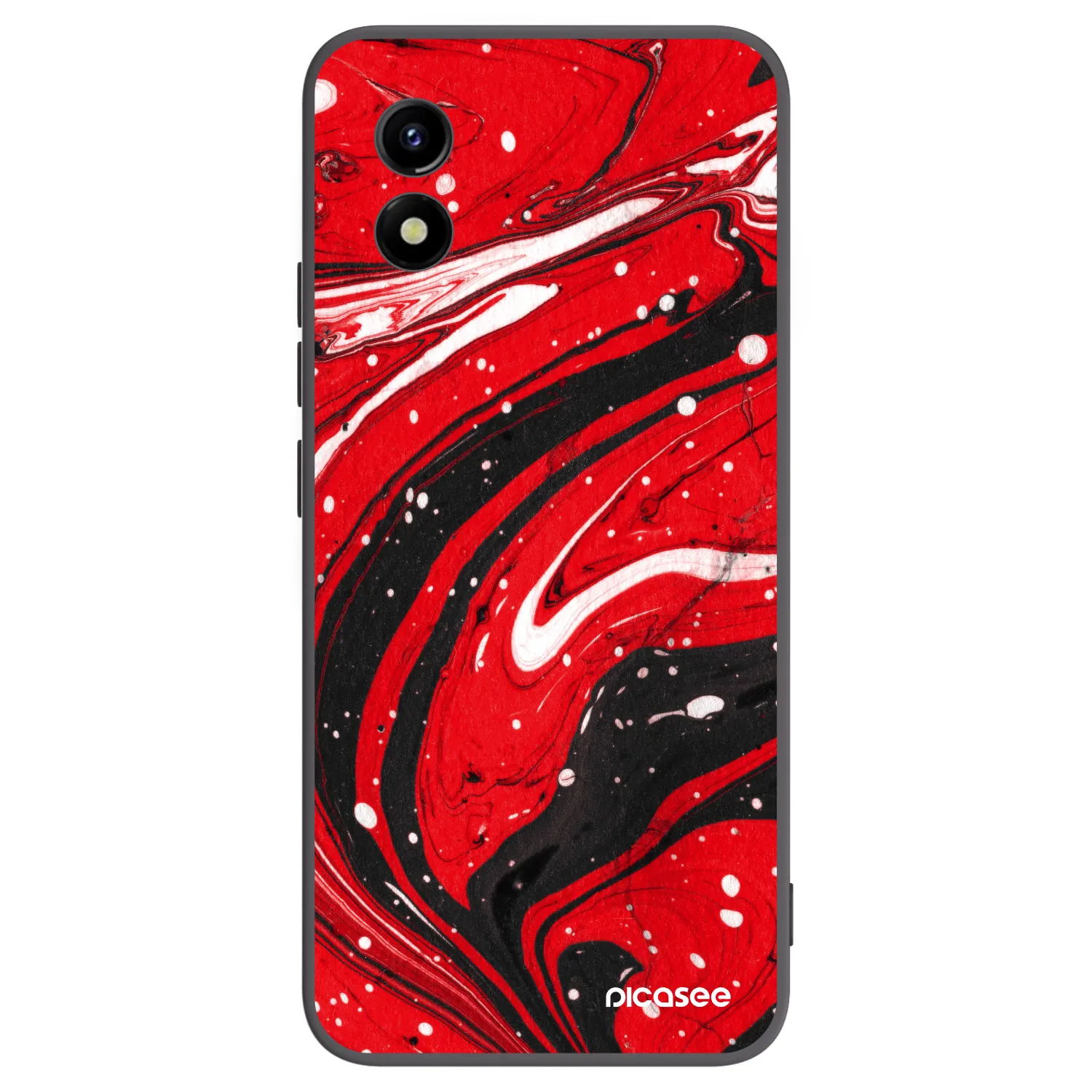Picasee crna silikonska maskica za Vivo Y01 - Red black