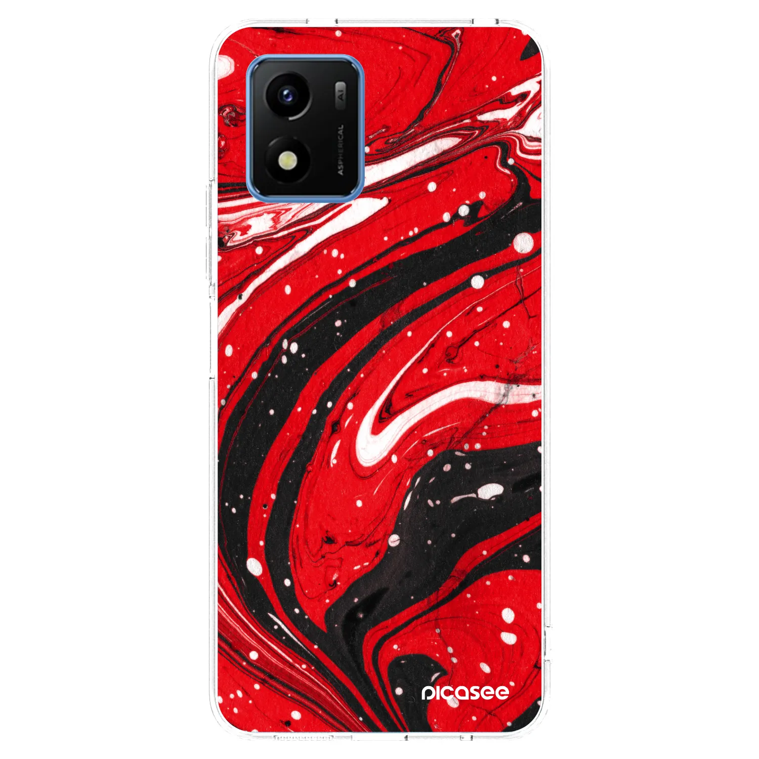 Picasee silikonska prozirna maskica za Vivo Y01 - Red black
