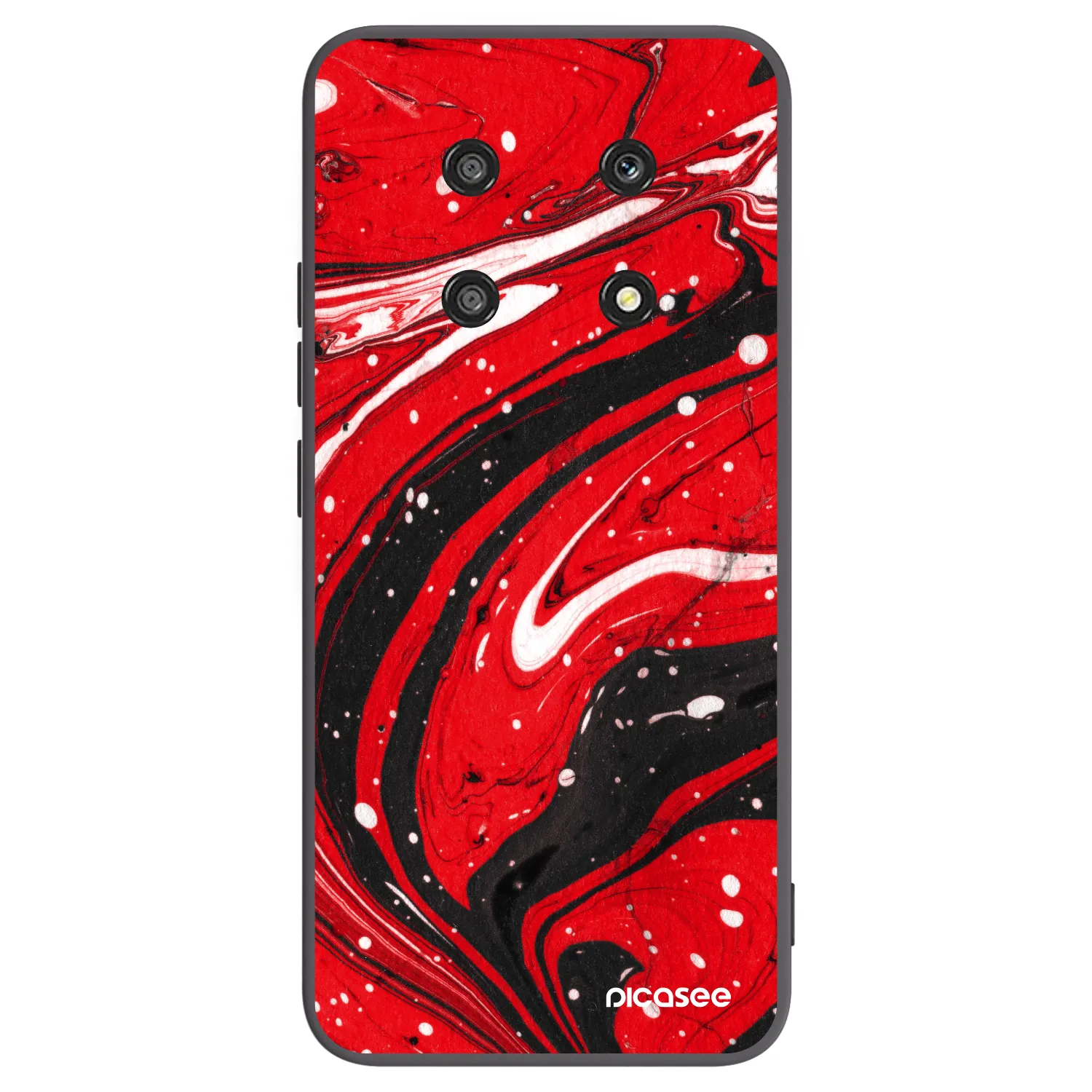 Picasee crna silikonska maskica za Honor Magic4 Lite 5G - Red black