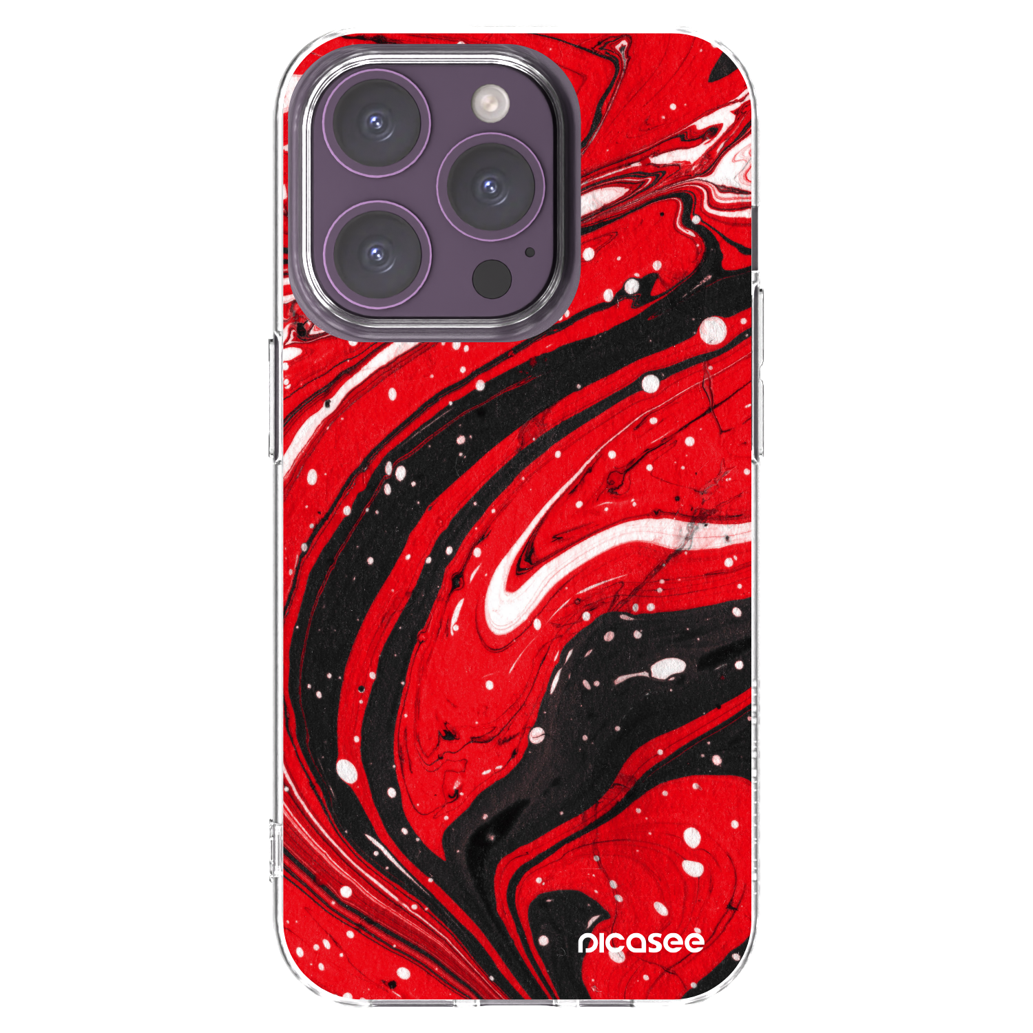 Picasee silikonska prozirna maskica za Apple iPhone 14 Pro - Red black