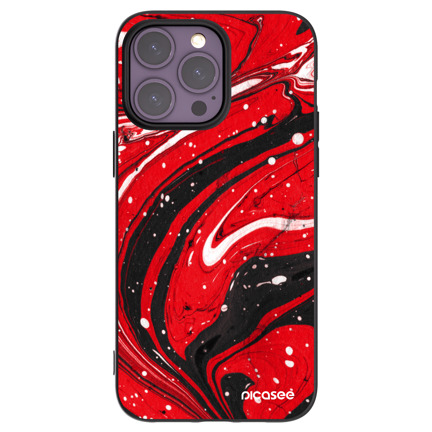Picasee crna silikonska maskica za Apple iPhone 14 Pro Max - Red black