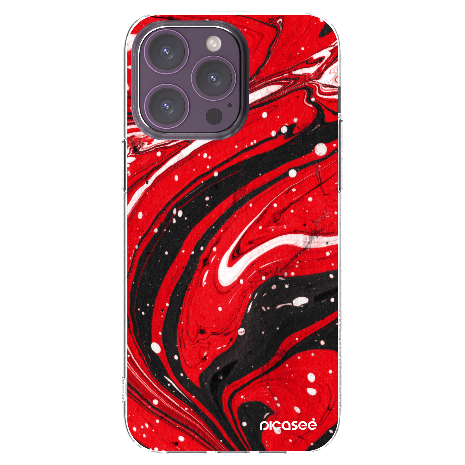 Picasee silikonska prozirna maskica za Apple iPhone 14 Pro Max - Red black