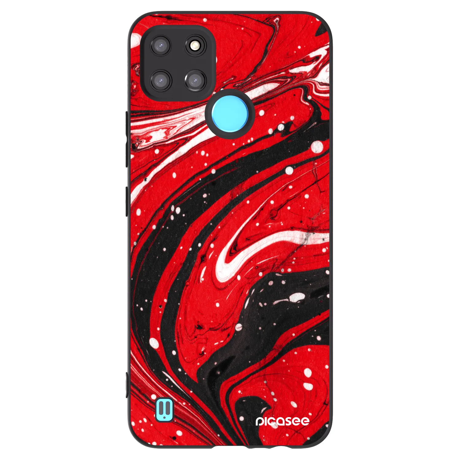 Picasee crna silikonska maskica za Realme C21Y - Red black
