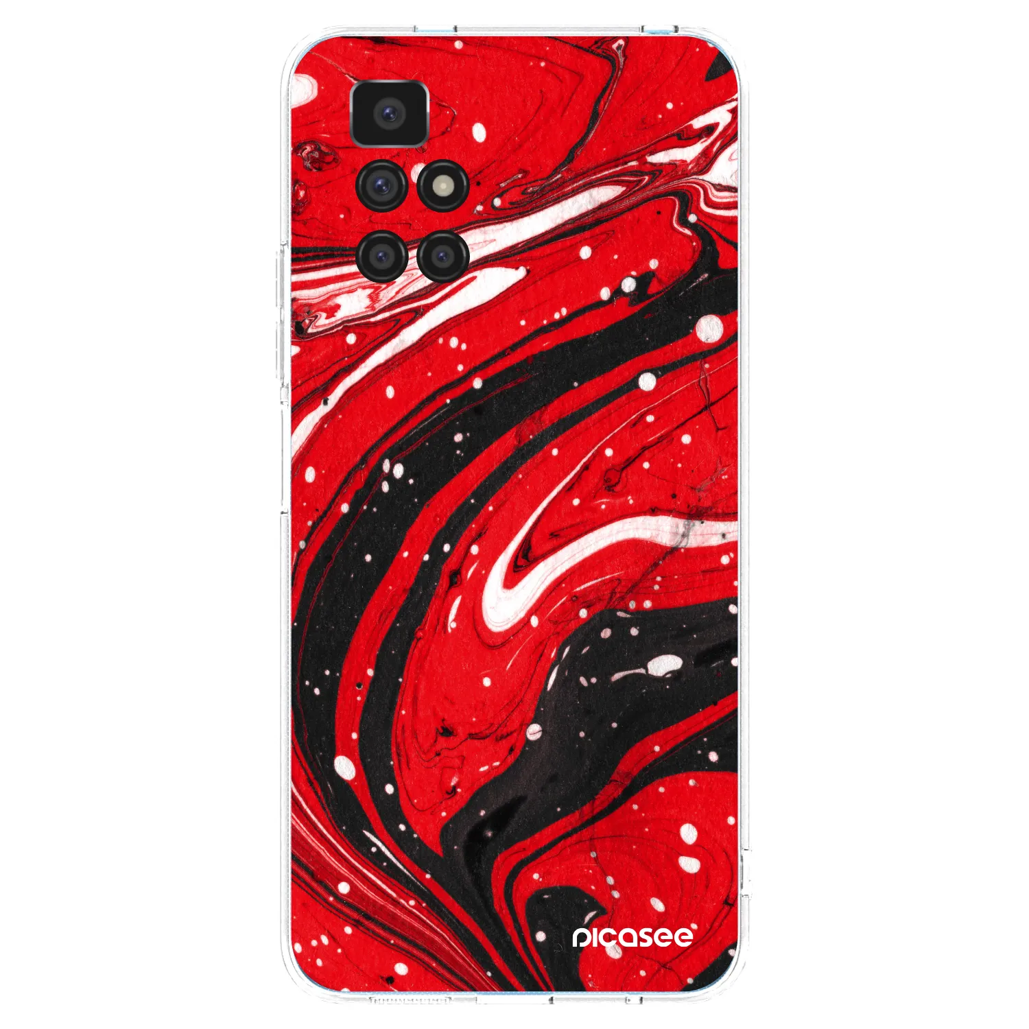 Picasee silikonska prozirna maskica za Xiaomi Redmi 10 (2022) - Red black
