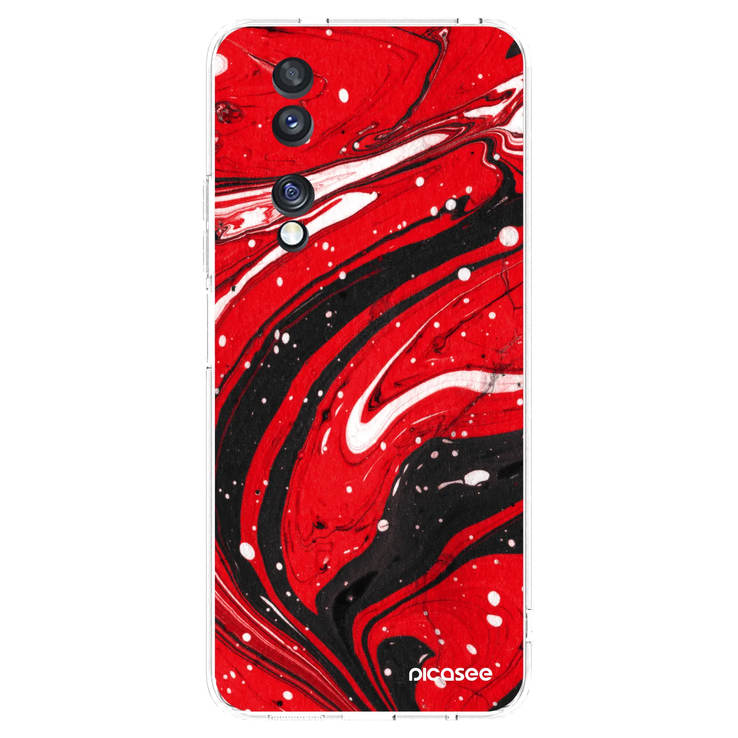 Picasee silikonska prozirna maskica za Honor 70 - Red black