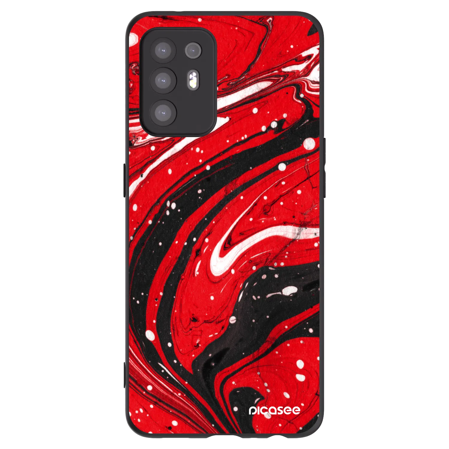 Picasee crna silikonska maskica za OPPO A94 5G - Red black