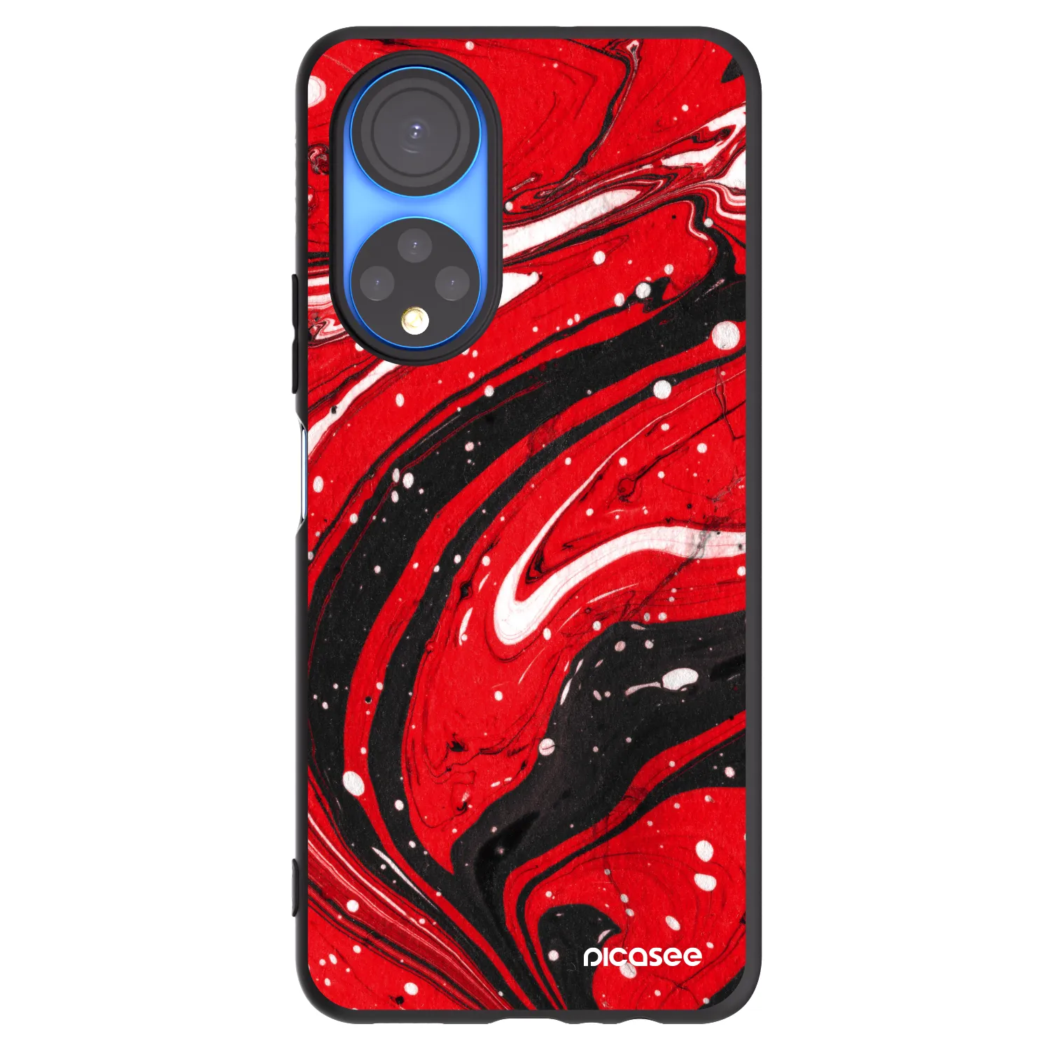 Picasee crna silikonska maskica za Honor X7 - Red black