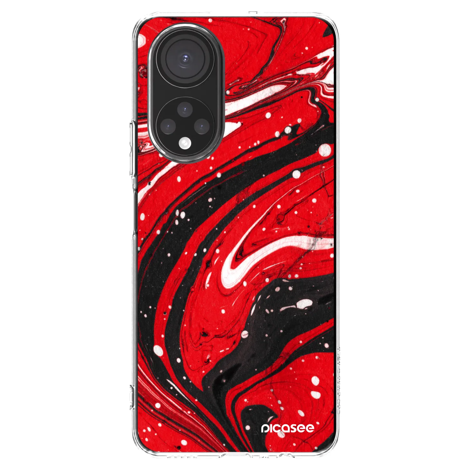 Picasee silikonska prozirna maskica za Honor X7 - Red black