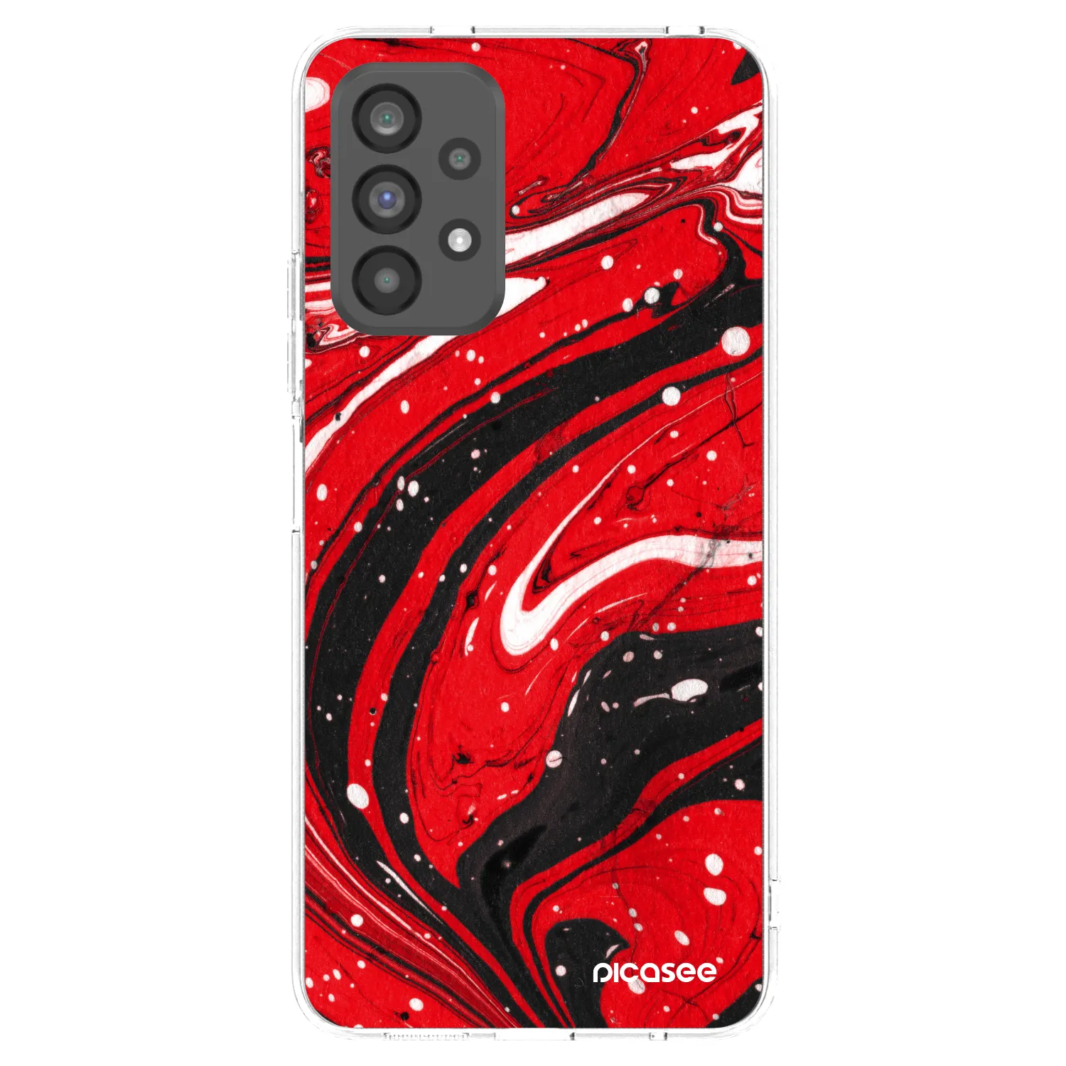 Picasee silikonska prozirna maskica za Samsung Galaxy A73 5G - Red black