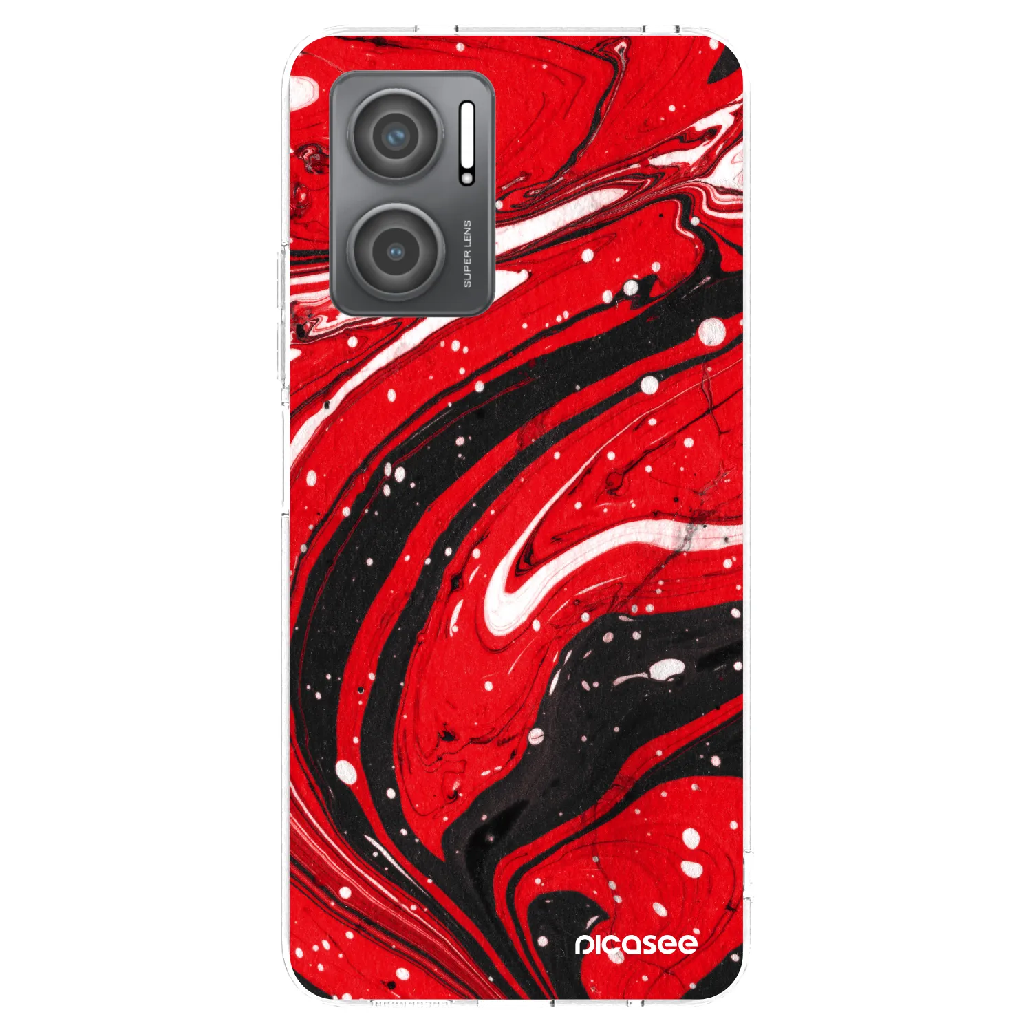 Picasee silikonska prozirna maskica za Xiaomi Redmi 10 5G - Red black