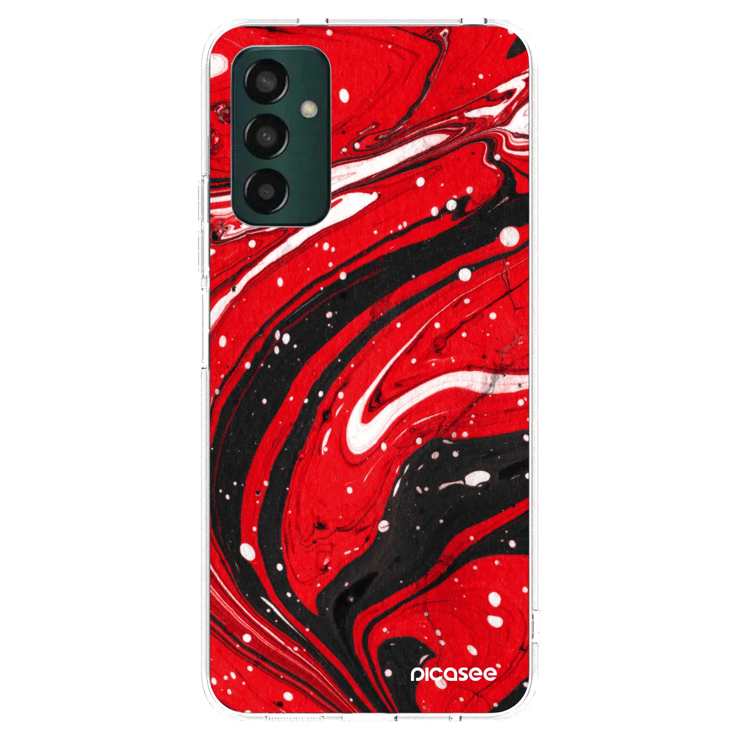 Picasee silikonska prozirna maskica za Samsung Galaxy M23 5G - Red black