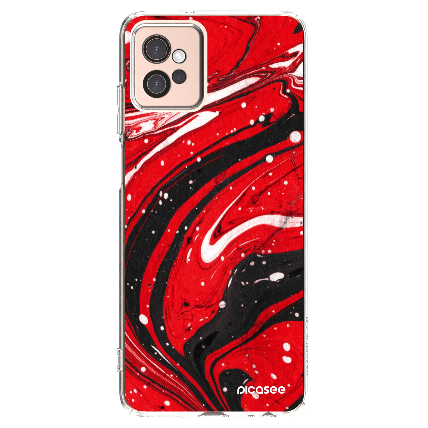 Picasee silikonska prozirna maskica za Motorola Moto G32 - Red black