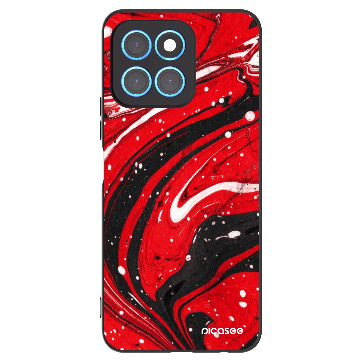 Picasee crna silikonska maskica za Honor X6 - Red black