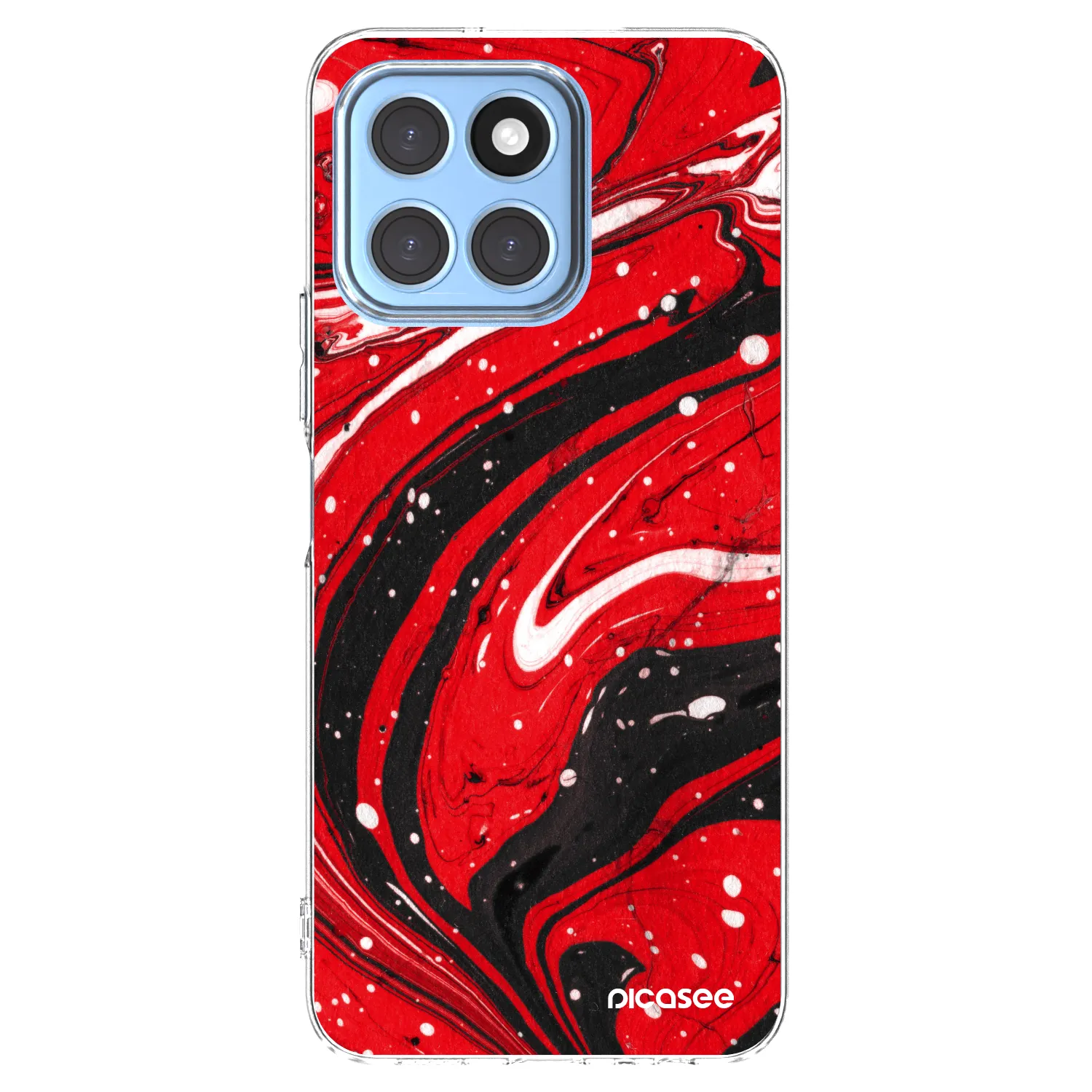 Picasee silikonska prozirna maskica za Honor X6 - Red black