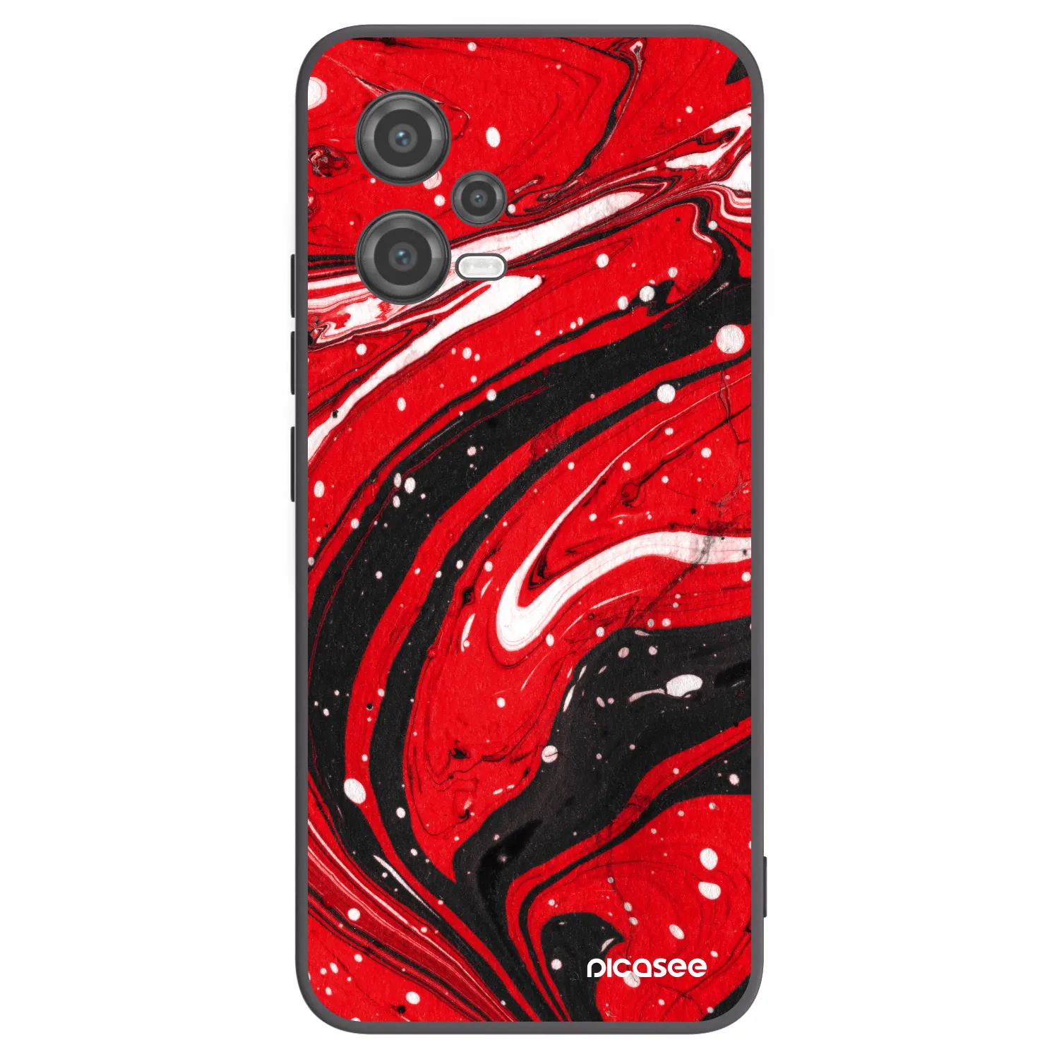 Picasee crna silikonska maskica za Xiaomi Poco X5 - Red black