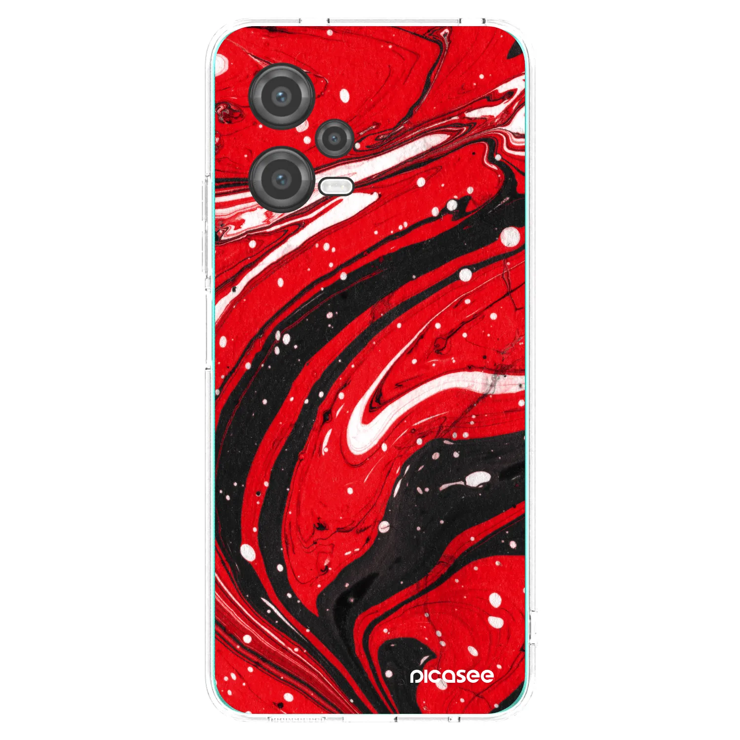 Picasee silikonska prozirna maskica za Xiaomi Poco X5 - Red black