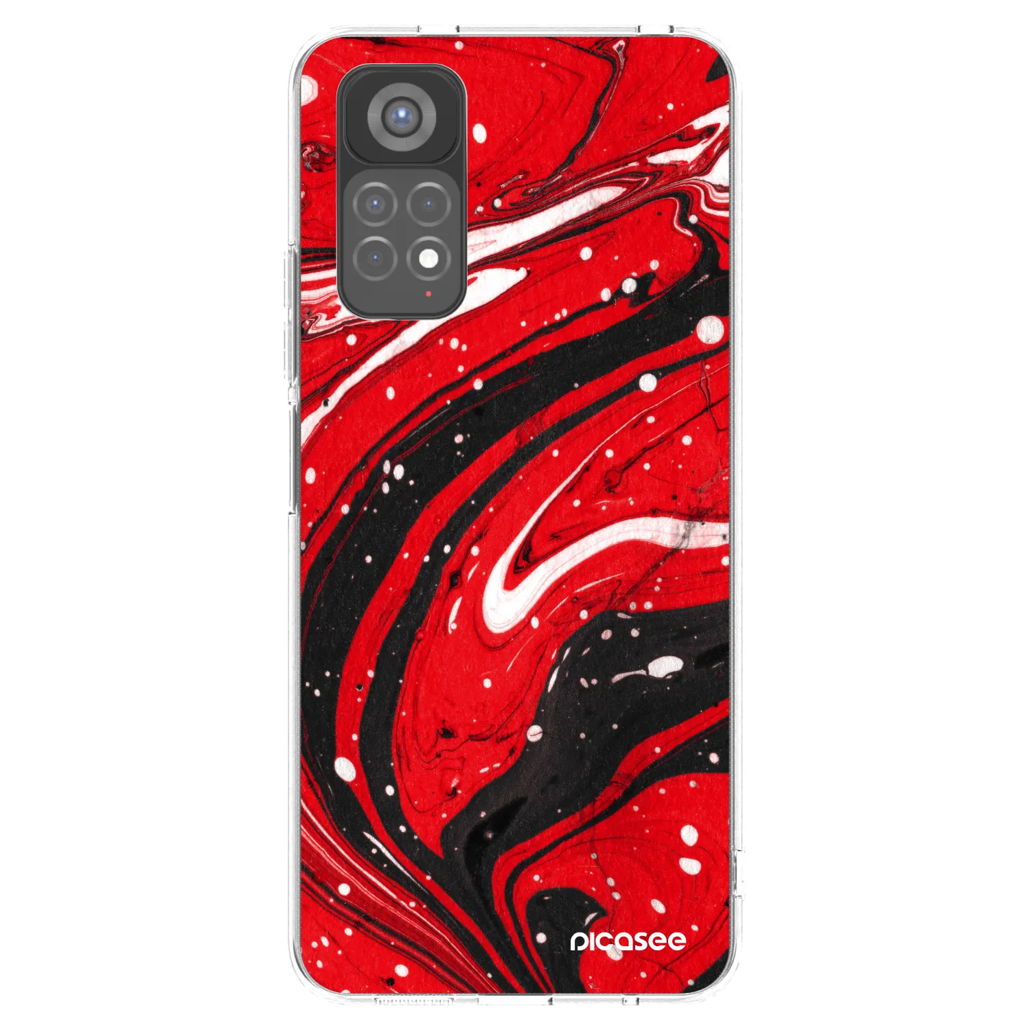Picasee silikonska prozirna maskica za Xiaomi Redmi Note 11S 5G - Red black