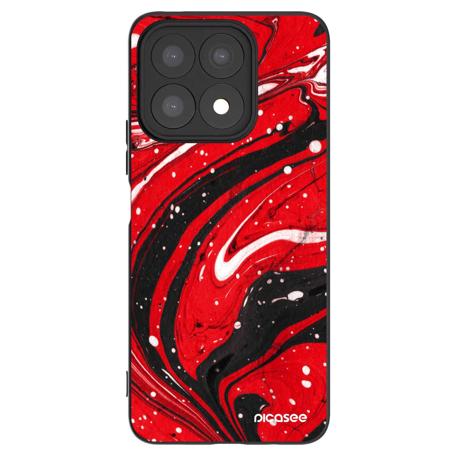 Picasee crna silikonska maskica za Honor X8a - Red black