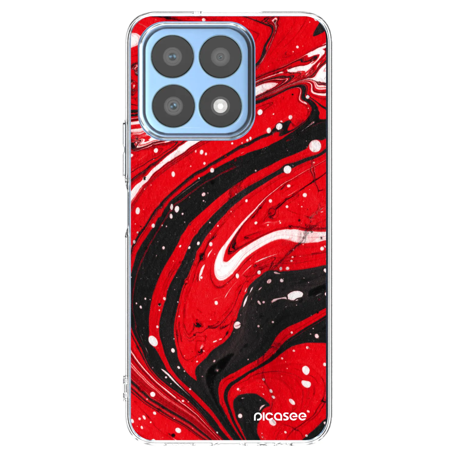 Picasee silikonska prozirna maskica za Honor X8a - Red black