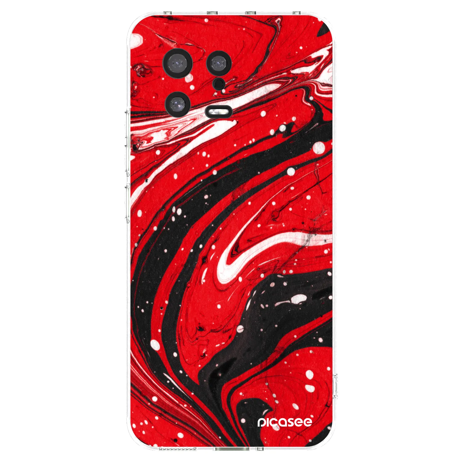 Picasee silikonska prozirna maskica za Xiaomi 13 - Red black