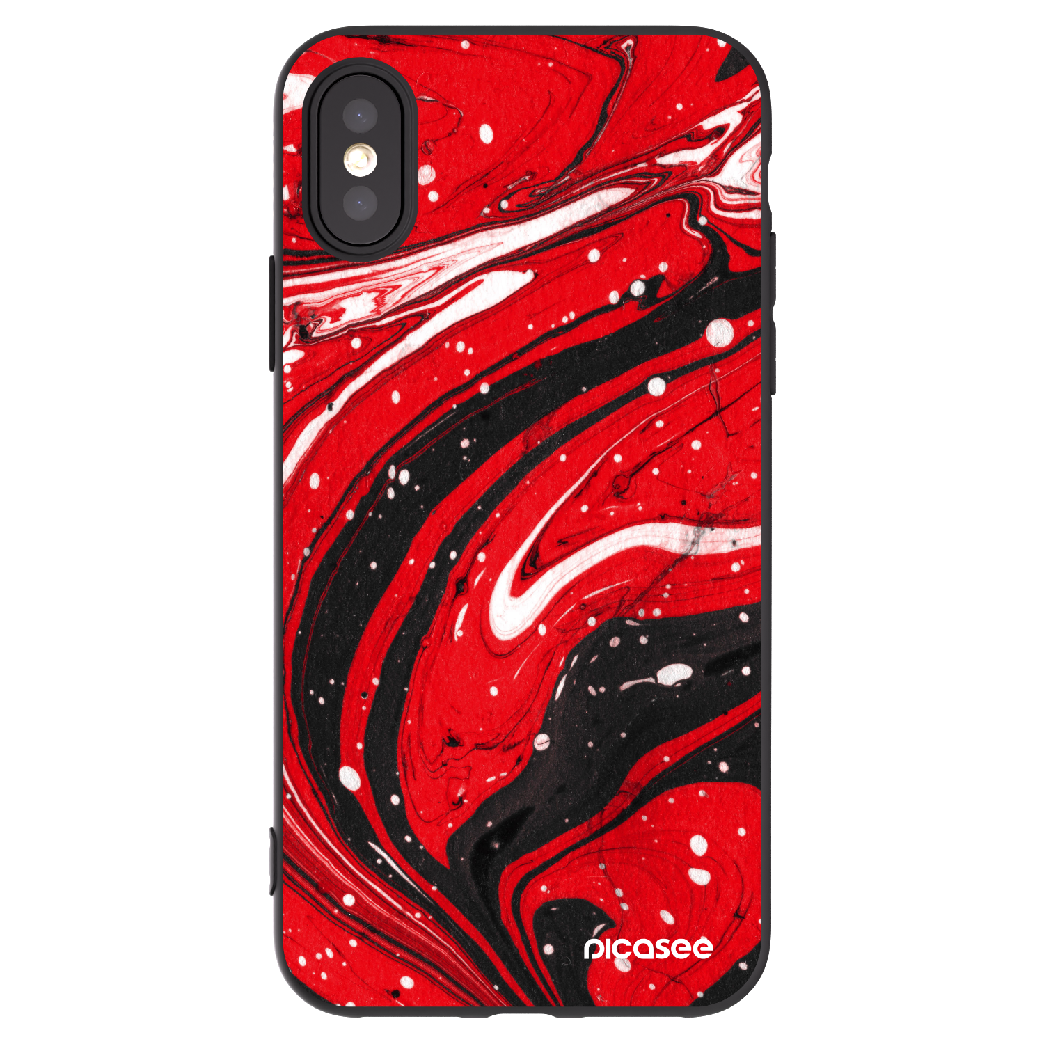 Picasee crna silikonska maskica za Apple iPhone X/XS - Red black