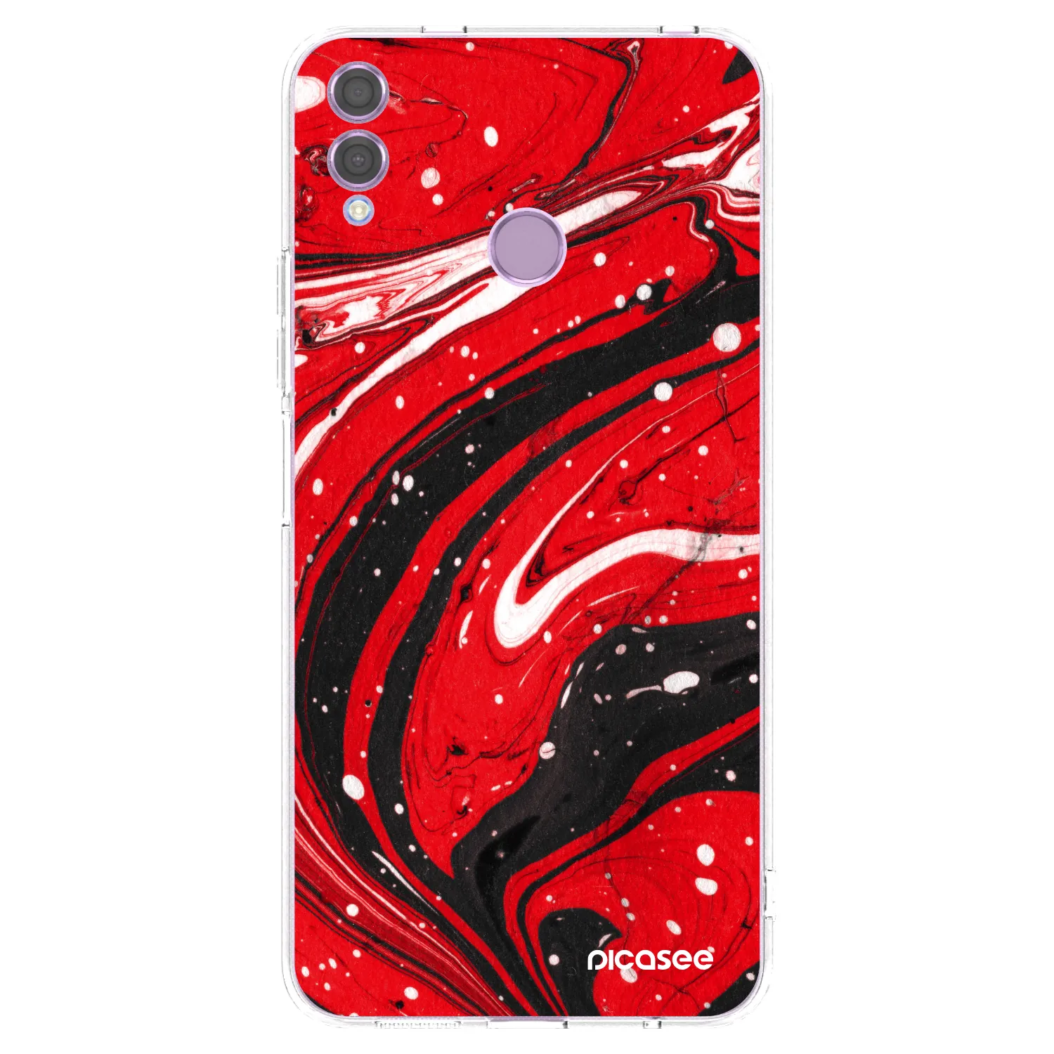Picasee silikonska prozirna maskica za Honor 8X - Red black
