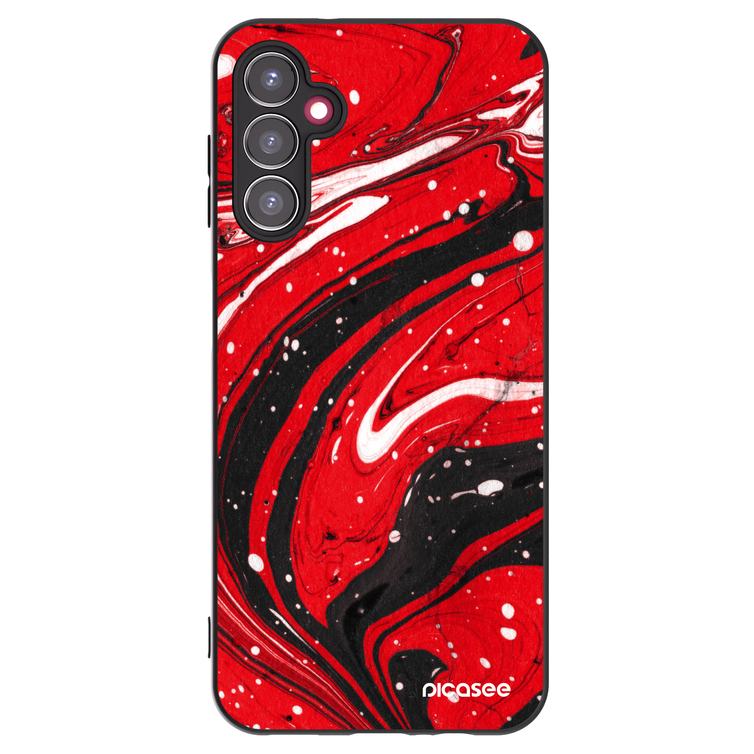 Picasee crna silikonska maskica za Samsung Galaxy A14 4G A145R - Red black
