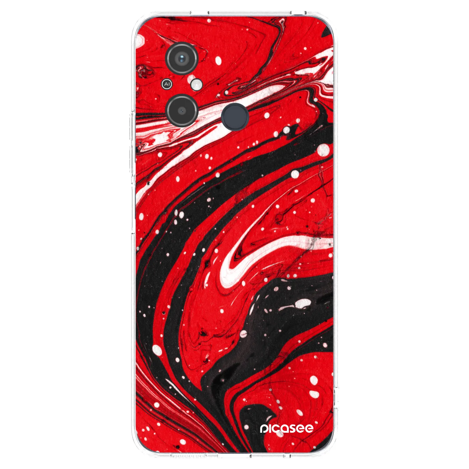 Picasee silikonska prozirna maskica za Xiaomi Redmi 12C - Red black