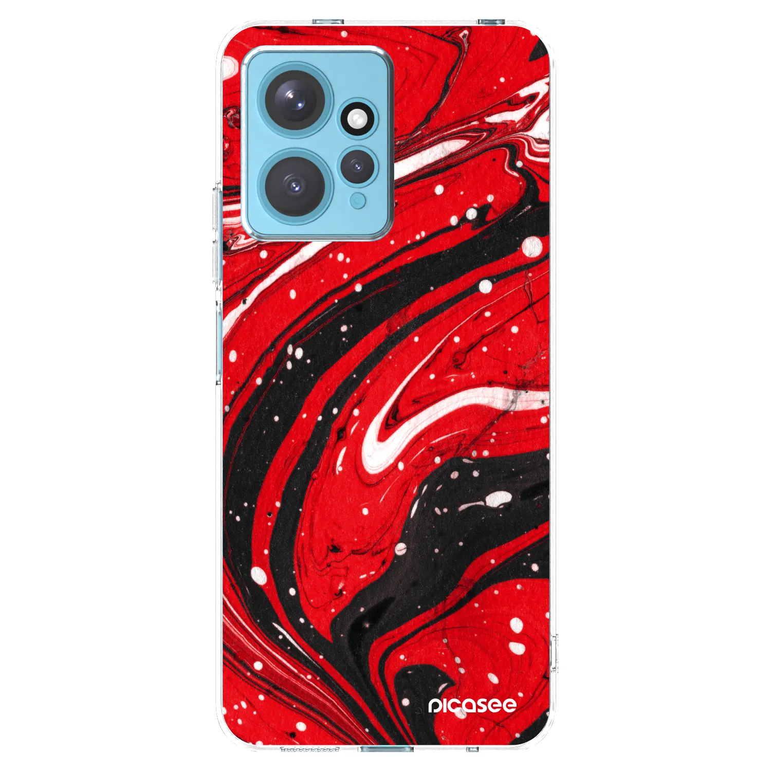 Picasee silikonska prozirna maskica za Xiaomi Redmi Note 12 4G - Red black