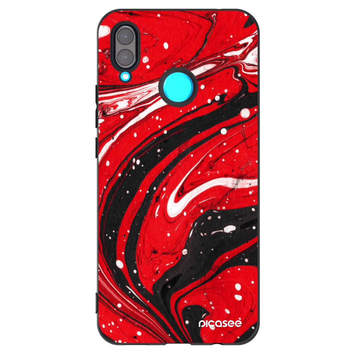 Picasee crna silikonska maskica za Huawei Nova 3i - Red black