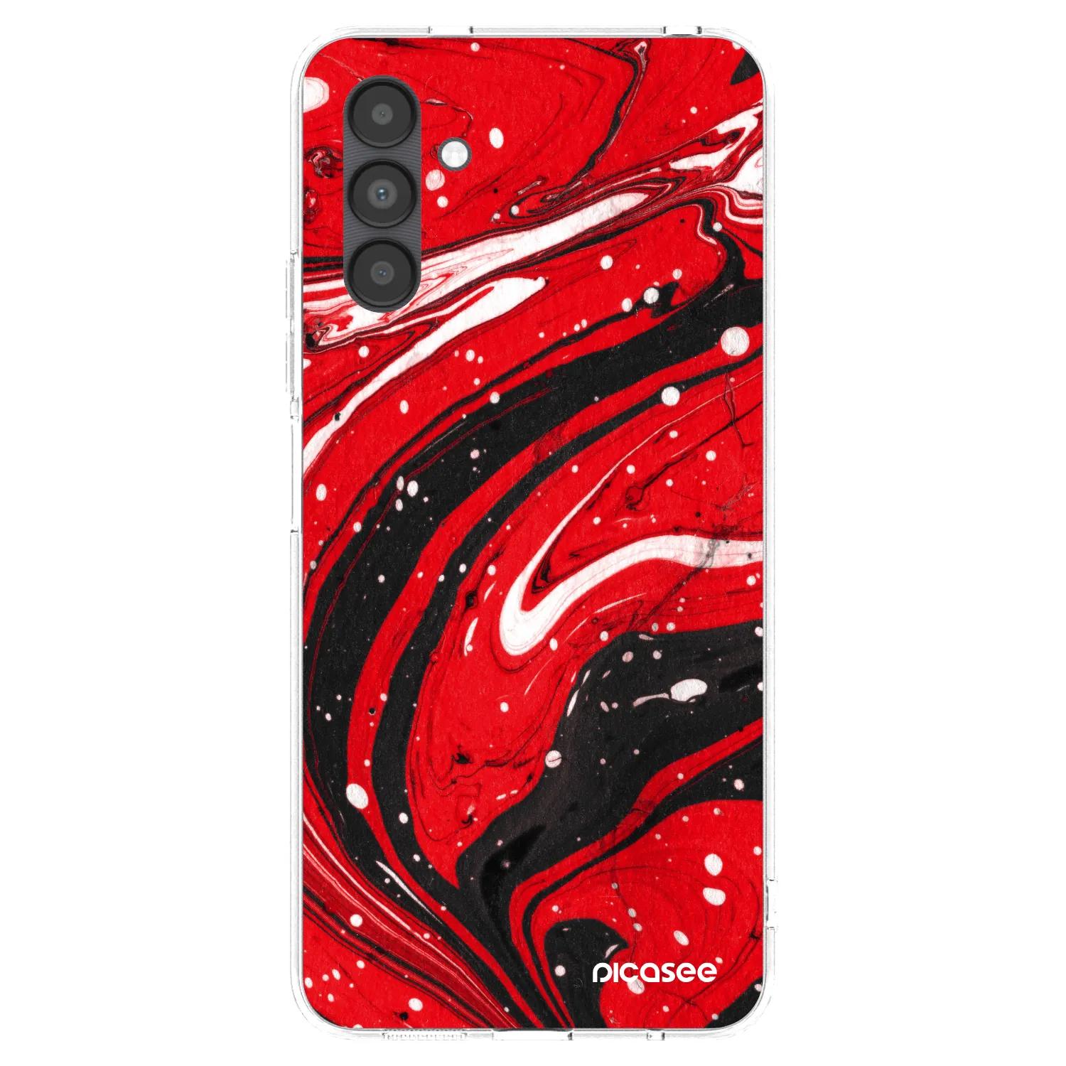 Picasee silikonska prozirna maskica za Samsung Galaxy A04s A047F - Red black