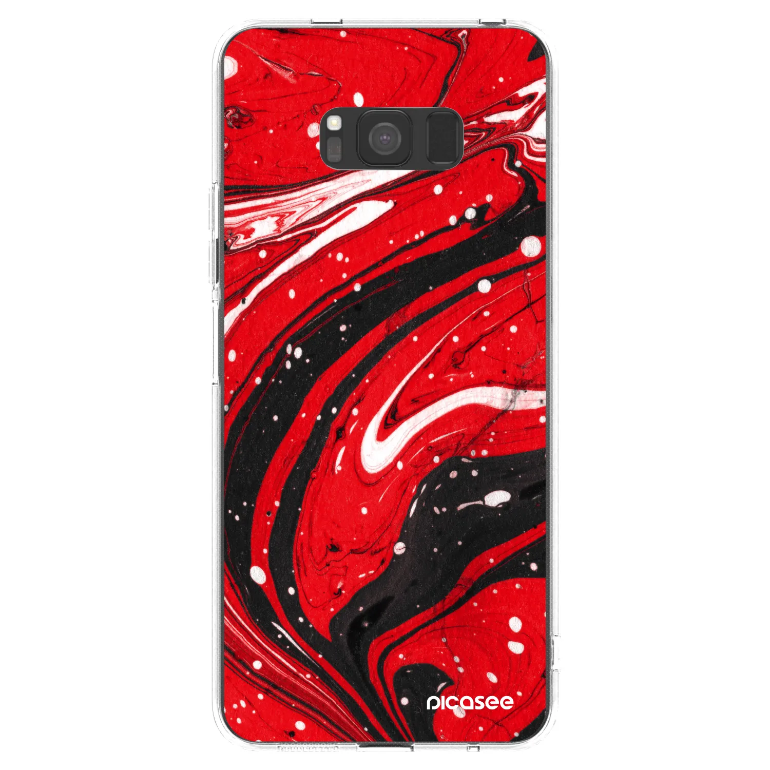 Picasee silikonska prozirna maskica za Samsung Galaxy S8 G950F - Red black