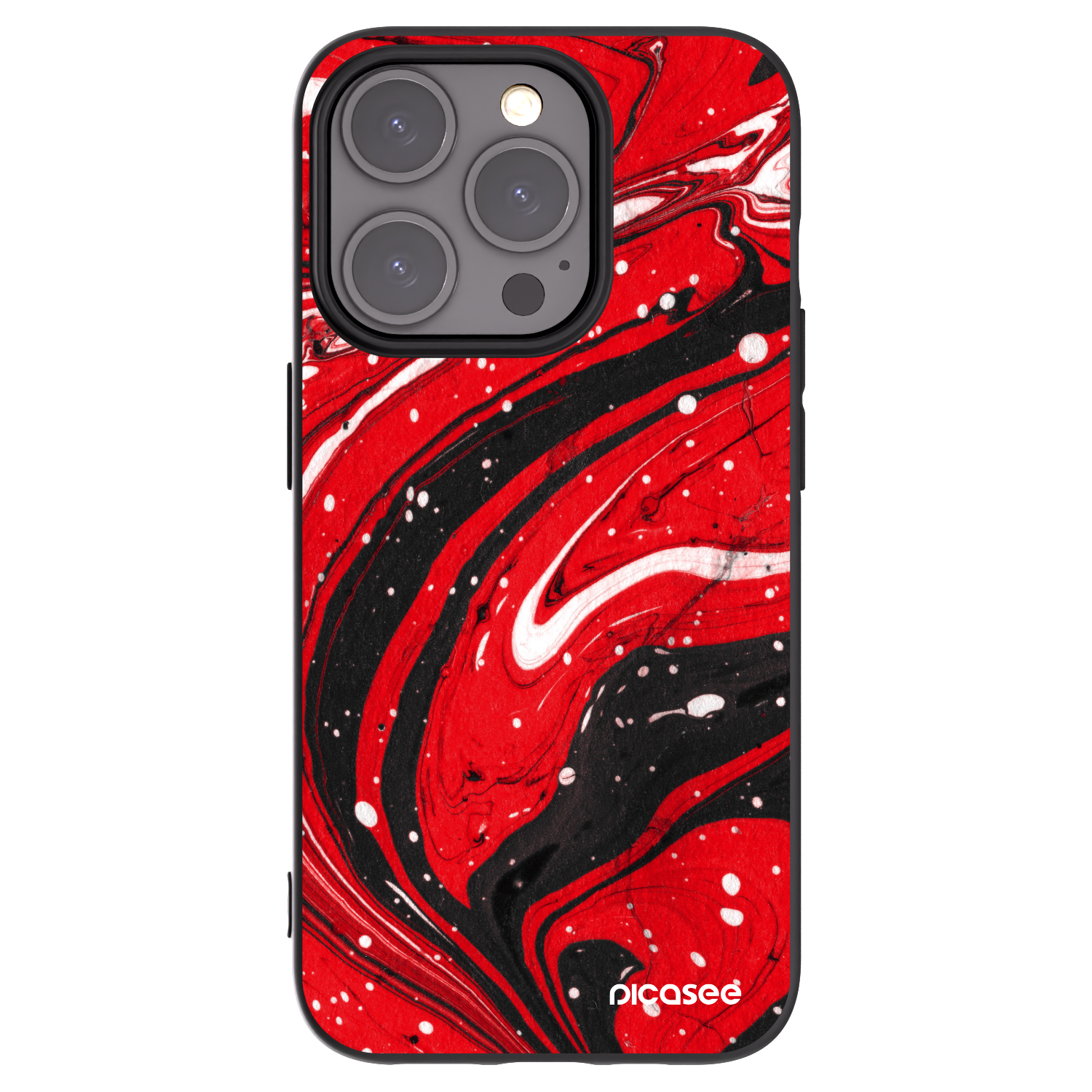 Picasee crna silikonska maskica za Apple iPhone 15 Pro - Red black