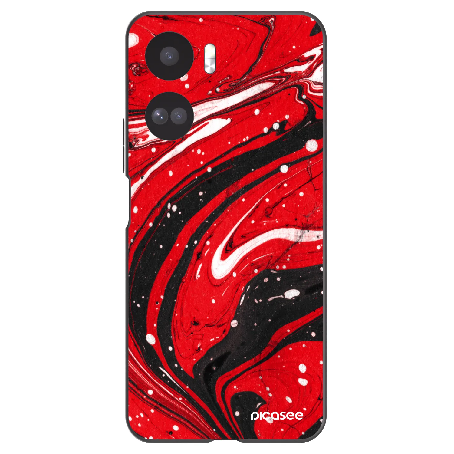 Picasee crna silikonska maskica za Honor 90 Lite 5G - Red black