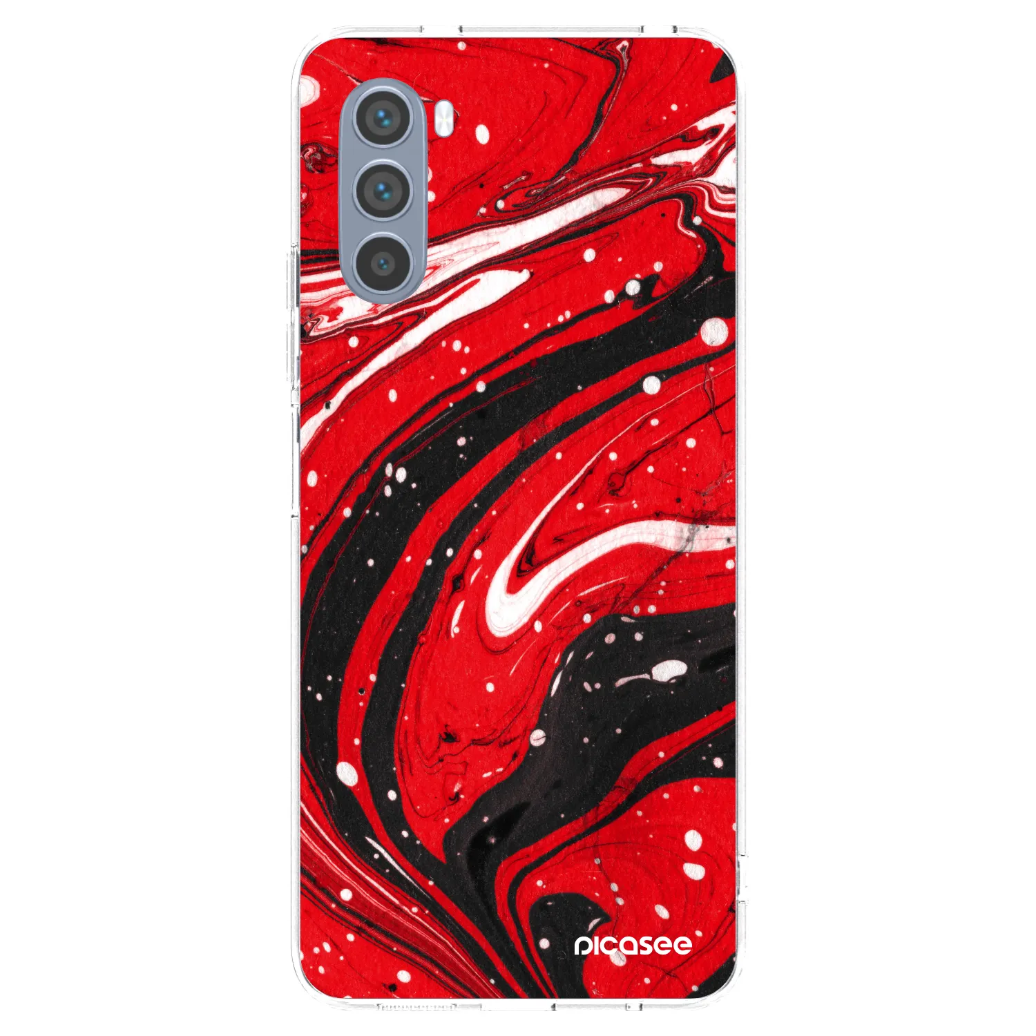 Picasee silikonska prozirna maskica za Motorola Moto G62 - Red black
