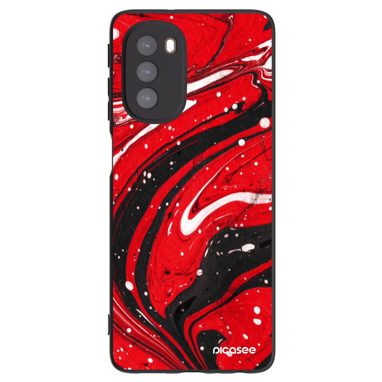 Picasee crna silikonska maskica za Motorola Moto G51 - Red black